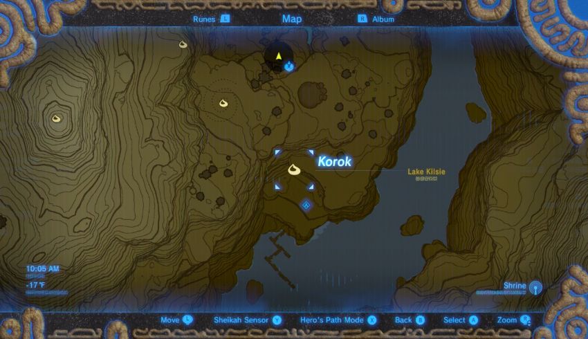 BOTW Hebra Shrine Map