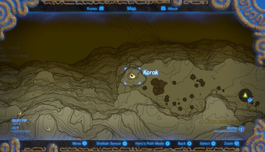 BOTW Hebra Shrine Map