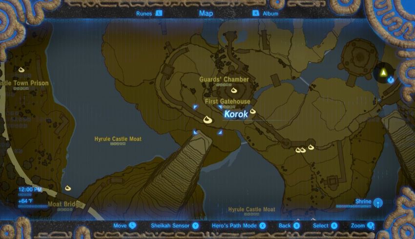 breath of the wild hyrule castle map