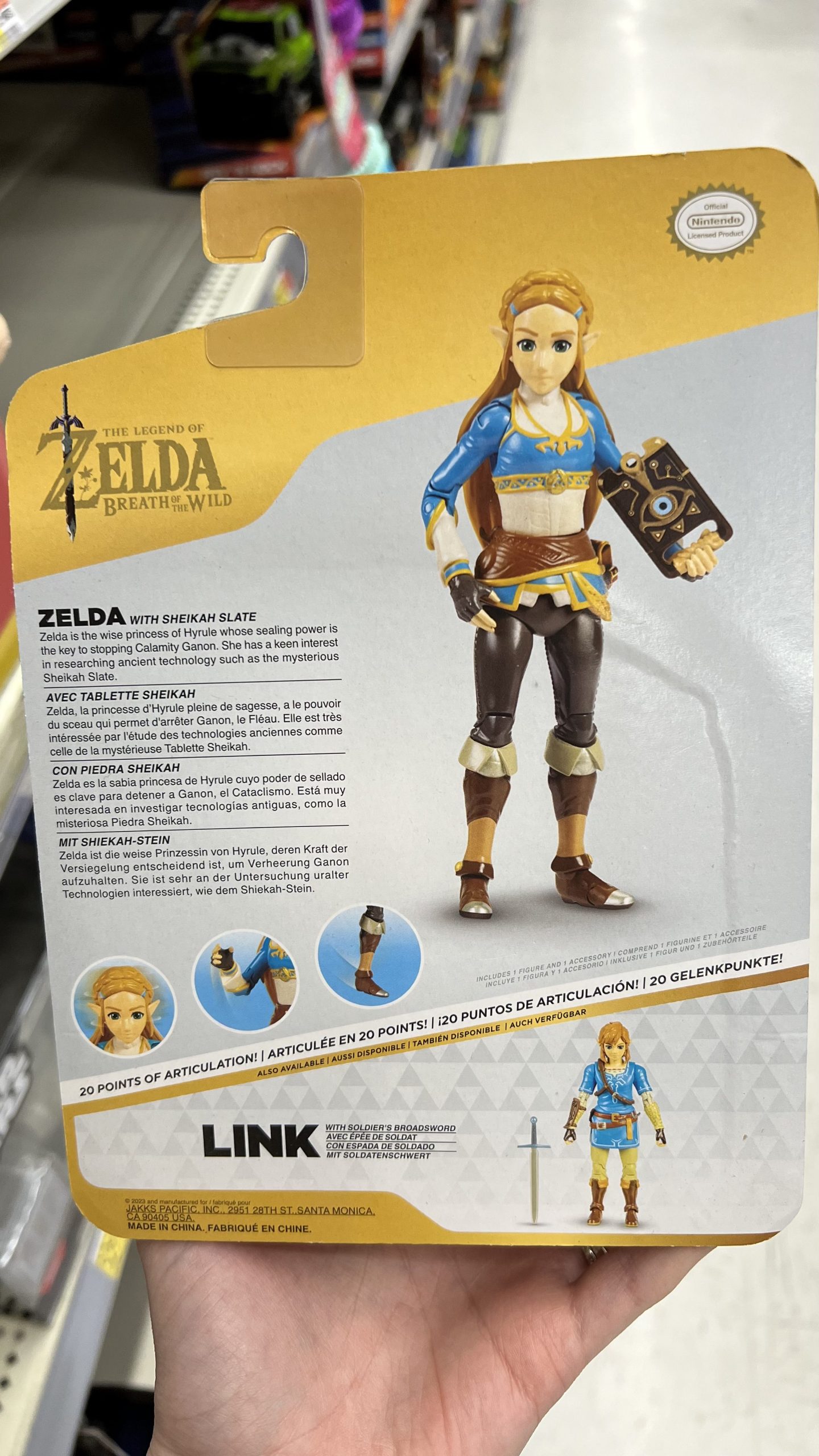 World of Nintendo Legend of Zelda Link & Zelda Action Figure Botw 2023 - 2  Pack, zelda link 