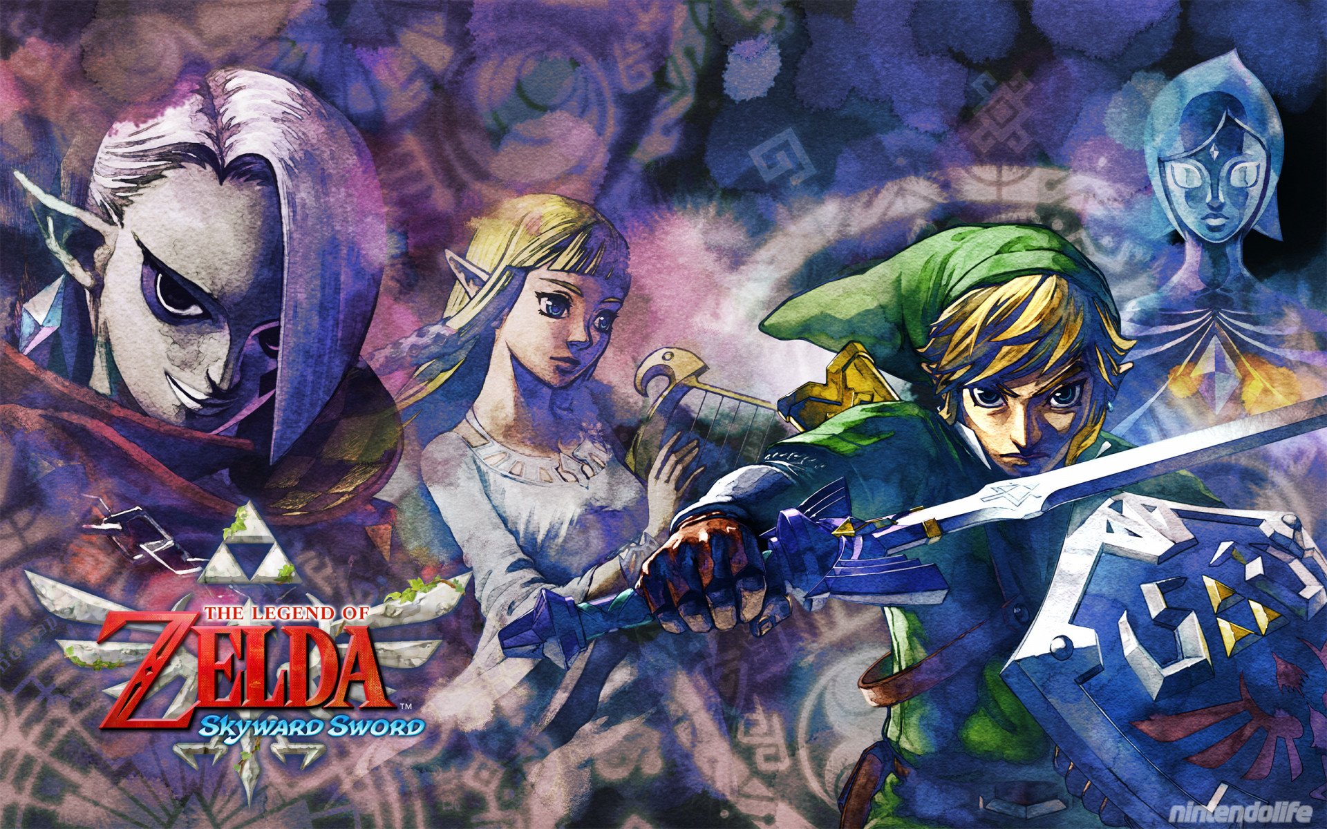SS] Link, Zelda and Loftwings wallpaper I made : r/zelda